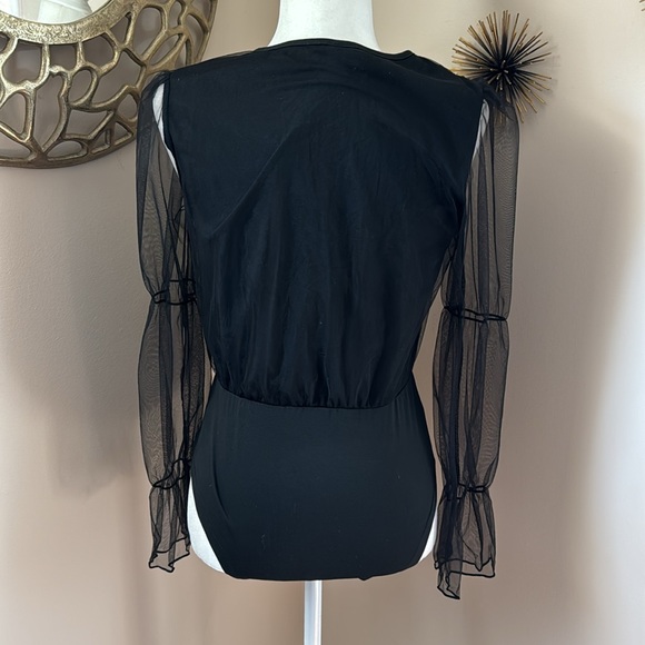 NIB Black Wrap Bodysuit - Picture 4 of 4